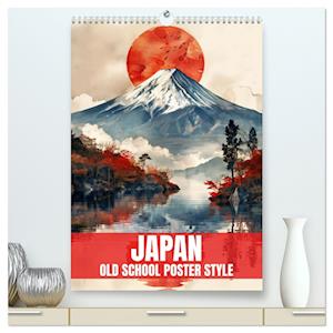 Japan - Old School Poster Style (hochwertiger Premium Wandkalender 2025 DIN A2 hoch), Kunstdruck in Hochglanz