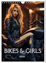 Bikes and Girls: Sexy Mädels auf heißen Mottorrädern (Wandkalender 2025 DIN A4 hoch), CALVENDO Monatskalender