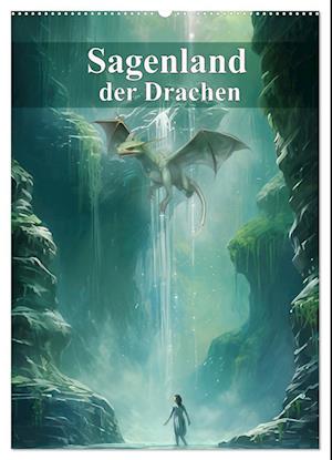 Sagenland der Drachen (Wandkalender 2025 DIN A2 hoch), CALVENDO Monatskalender