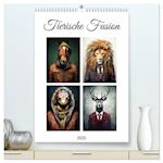 Tierische Fusion (hochwertiger Premium Wandkalender 2025 DIN A2 hoch), Kunstdruck in Hochglanz