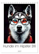 Hunde im Hipster Stil (Tischkalender 2025 DIN A5 hoch), CALVENDO Monatskalender