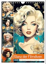 Glanz der Filmdiven. Art Nouveau Paintings im Poster-Stil (Wandkalender 2025 DIN A4 hoch), CALVENDO Monatskalender