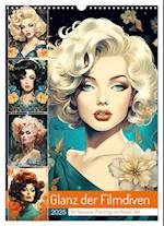 Glanz der Filmdiven. Art Nouveau Paintings im Poster-Stil (Wandkalender 2025 DIN A3 hoch), CALVENDO Monatskalender