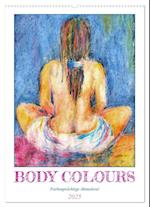 Body Colours - Farbenprächtige Aktmalerei (Wandkalender 2025 DIN A2 hoch), CALVENDO Monatskalender