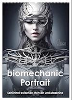 Biomechanic Portrait - Schönheit zwischen Mensch und Maschine (Wandkalender 2025 DIN A2 hoch), CALVENDO Monatskalender