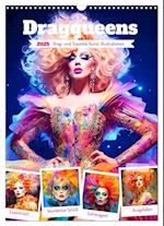 Dragqueens. Drag- und Travestie Kunst. Illustrationen (Wandkalender 2025 DIN A3 hoch), CALVENDO Monatskalender