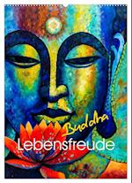 Lebensfreude Buddha (Wandkalender 2025 DIN A2 hoch), CALVENDO Monatskalender