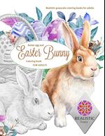 EASTER Egg and Easter bunny coloring book for adults Realistic grayscale coloring books for adults