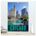 CHICAGO Terminplaner (hochwertiger Premium Wandkalender 2025 DIN A2 hoch), Kunstdruck in Hochglanz