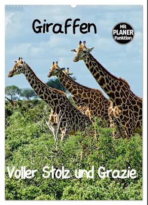 Giraffen. Voller Stolz und Grazie (Wandkalender 2025 DIN A2 hoch), CALVENDO Monatskalender