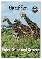 Giraffen. Voller Stolz und Grazie (Wandkalender 2025 DIN A2 hoch), CALVENDO Monatskalender