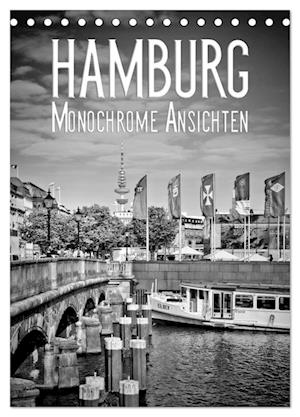 HAMBURG Monochrome Ansichten (Tischkalender 2025 DIN A5 hoch), CALVENDO Monatskalender