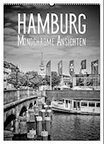 HAMBURG Monochrome Ansichten (Wandkalender 2025 DIN A2 hoch), CALVENDO Monatskalender