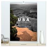 USA - Schwarz weiss Farbenspiel / CH-Version (hochwertiger Premium Wandkalender 2025 DIN A2 hoch), Kunstdruck in Hochglanz