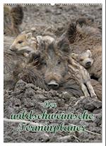 Der wildschweinische Terminplaner (Wandkalender 2025 DIN A2 hoch), CALVENDO Monatskalender