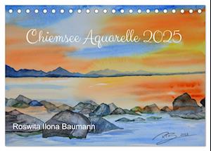 Chiemsee Aquarelle (Tischkalender 2025 DIN A5 quer), CALVENDO Monatskalender