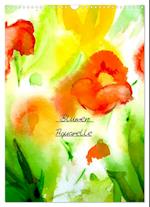 Blumenaquarelle (Wandkalender 2025 DIN A3 hoch), CALVENDO Monatskalender