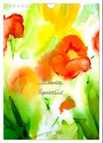 Blumenaquarelle (Wandkalender 2025 DIN A4 hoch), CALVENDO Monatskalender