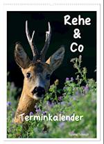 Rehe & Co / Planer (Wandkalender 2025 DIN A2 hoch), CALVENDO Monatskalender