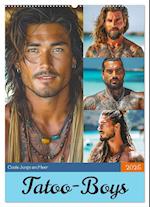 Tatoo-Boys. Coole Jungs am Meer (Wandkalender 2025 DIN A2 hoch), CALVENDO Monatskalender