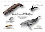 Wale und Delfine Steckbriefe (Wandkalender 2025 DIN A4 quer), CALVENDO Monatskalender