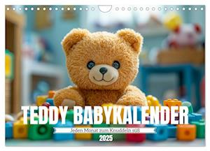 Teddy Babykalender - Jeden Monat zum Knuddeln süß (Wandkalender 2025 DIN A4 quer), CALVENDO Monatskalender