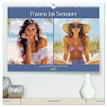 Frauen im Sommer. Lebensfreude, Sonne und Strand (hochwertiger Premium Wandkalender 2025 DIN A2 quer), Kunstdruck in Hochglanz