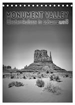 MONUMENT VALLEY Westernkulisse in schwarzweiß (Tischkalender 2025 DIN A5 hoch), CALVENDO Monatskalender