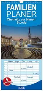 Familienplaner 2025 - Chemnitz zur blauen Stunde mit 5 Spalten (Wandkalender, 21 x 45 cm) CALVENDO