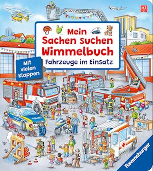 Mein Sachen suchen Wimmelbuch: Fahrzeuge im Einsatz, Pappbilderbuch mit Klappen ab 2 Jahren, Bilderbuch