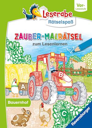 Ravensburger Leserabe Zauber-Malrätsel zum Lesenlernen: Bauernhof (Vor-Lesestufe), Malen auf Zauberpapier, Rätsel, Lesen lernen Vorschule, Rätselbuch ab 5 Jahre