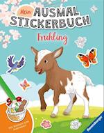 Ravensburger Mein Ausmalstickerbuch Frühling - Großes Buch mit über 300 Stickern, viele Sticker zum Ausmalen