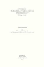 Studien zur Literatur der Neuen Sachlichkeit (1924–1932)