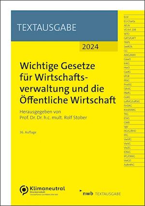 Wichtige Gesetze für Wirtschaftsverwaltung und die Öffentliche Wirtschaft