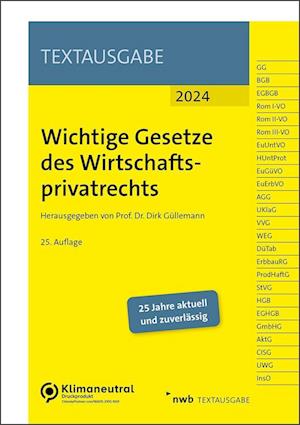 Wichtige Gesetze des Wirtschaftsprivatrechts