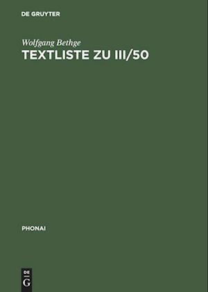 Textliste zu III/50