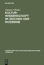 Kulturwissenschaft Im Zeichen Der Moderne