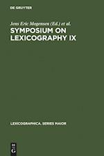 Symposium on Lexicography IX