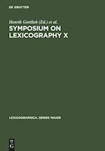 Symposium on Lexicography X