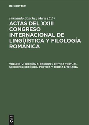 Sección 5: Edición y crítica textual. Sección 6: Retórica, poética y teoría literaria