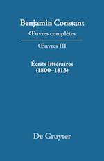 Écrits littéraires (1800¿1813)