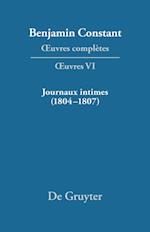 Journaux intimes (1804¿1807) suivis de Affaire de mon père (1811)