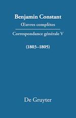 Correspondance 1803¿1805