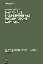 Das Finale Satzgefüge ALS Informationskomplex