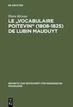 Le "Vocabulaire poitevin" (1808-1825) de Lubin Mauduyt