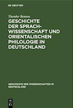 Geschichte der Sprachwissenschaft und orientalischen Philologie in Deutschland