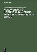 Kongress für Heizung und Lüftung 17.-20. September 1924 in Berlin