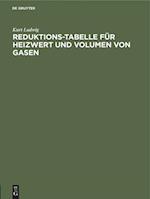 Reduktions-Tabelle für Heizwert und Volumen von Gasen