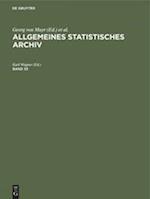 Allgemeines Statistisches Archiv Allgemeines Statistisches Archivv