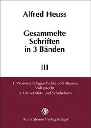 Gesammelte Schriften in 3 Baenden